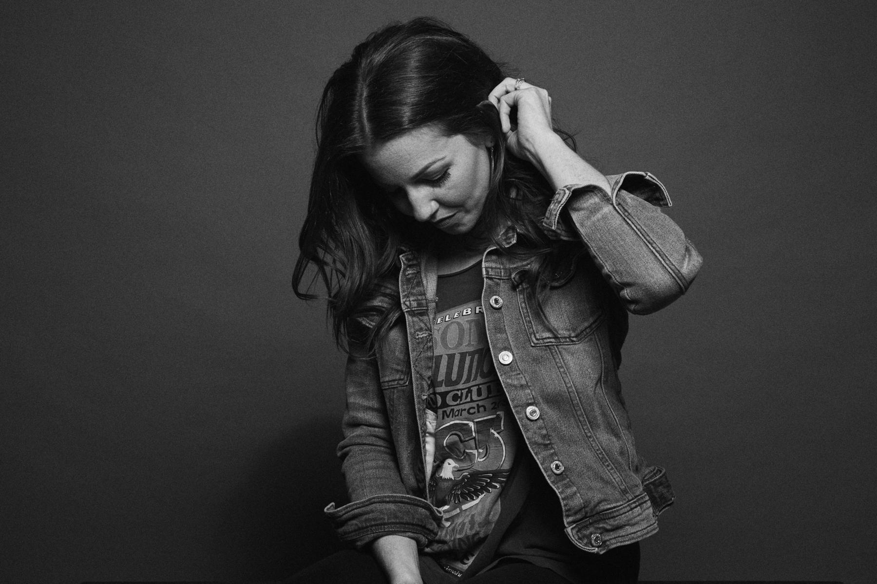 Shelby Rollins, black and white portrait